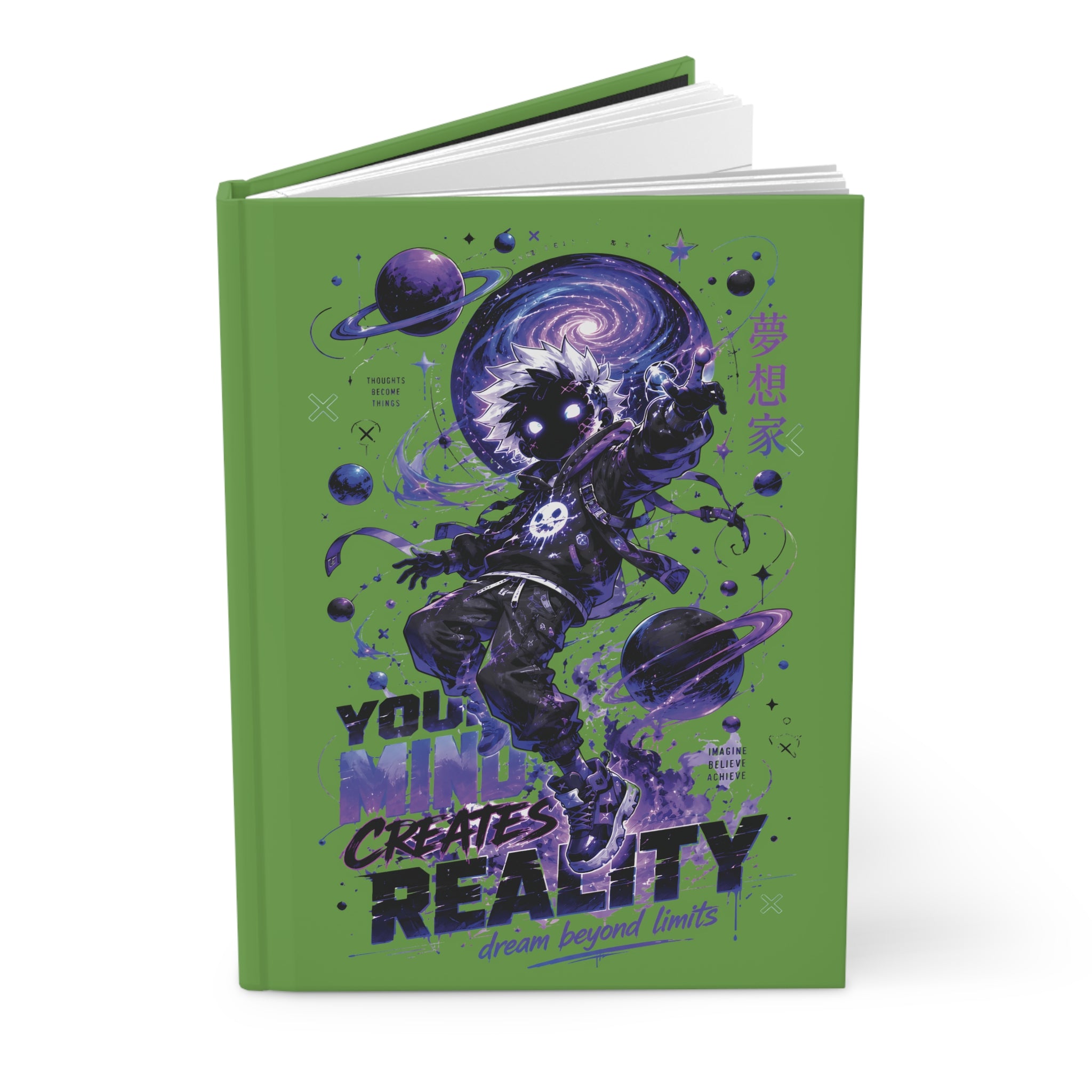 Cosmic Dreamer Hardcover Journal — "You Create Reality" Motivational Space Notebook