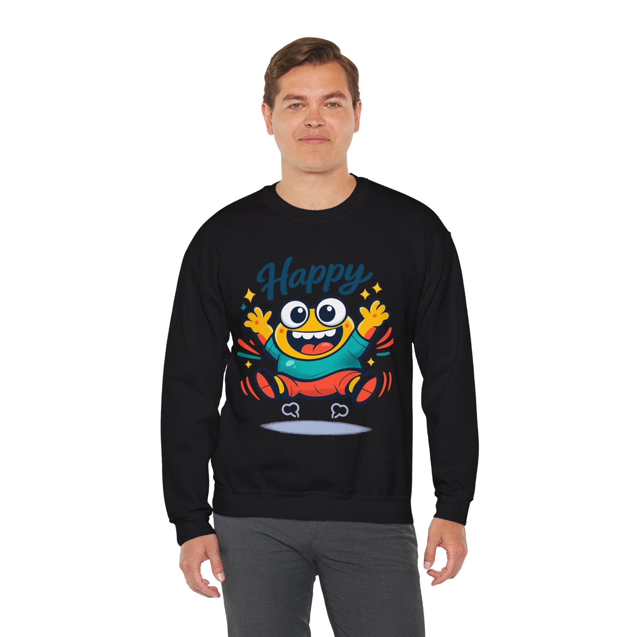 Happy Blob Cartoon Sweatshirt Cute Kawaii Crewneck