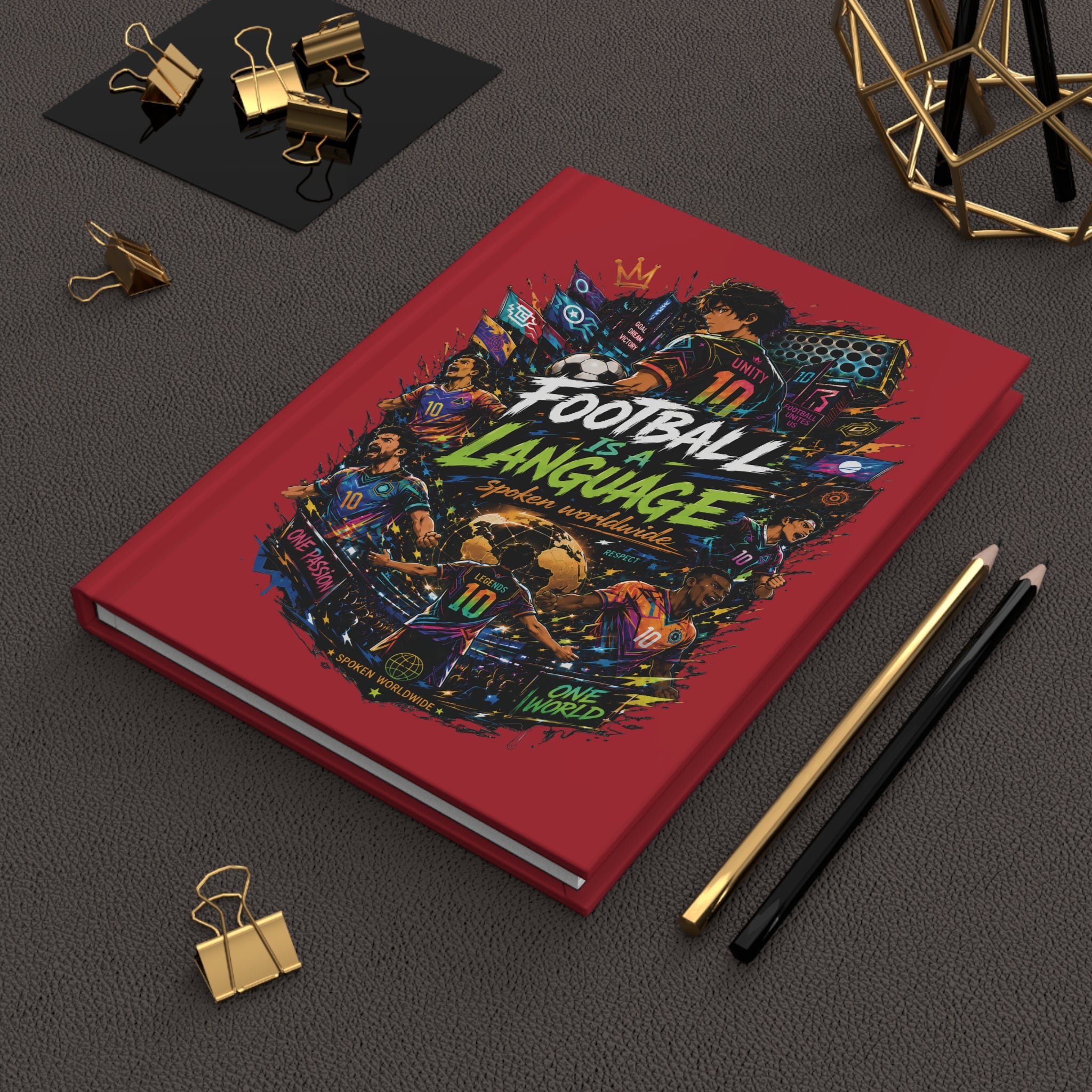 Football Is a Language Hardcover Journal — Personalized Soccer Notebook with "Your Name" & Number 10