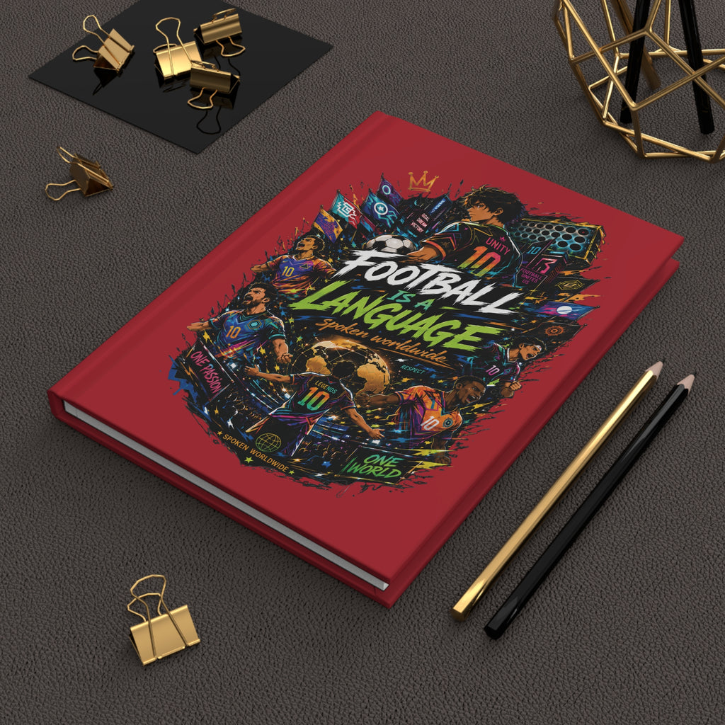 Football Is a Language Hardcover Journal — Personalized Soccer Notebook (Custom Name & Number)
