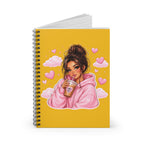 Spiral Notebook — Cute Girl with Bubble Tea Illustration