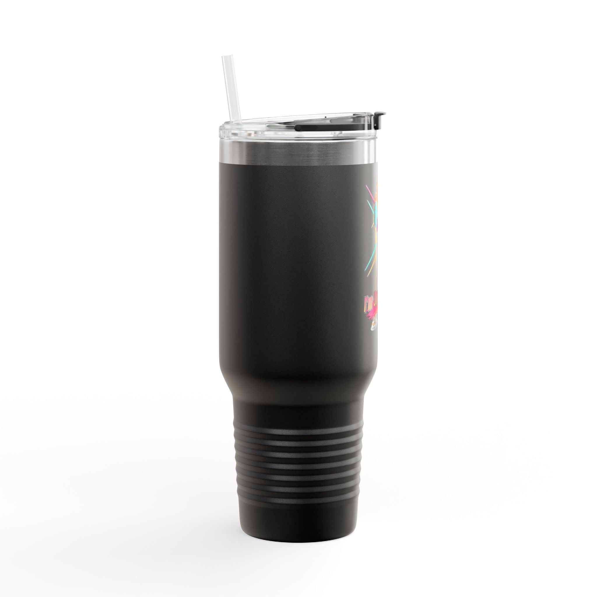 40oz Insulated Travel Mug — “I’m Unstoppable” Retro Fitness Graphic