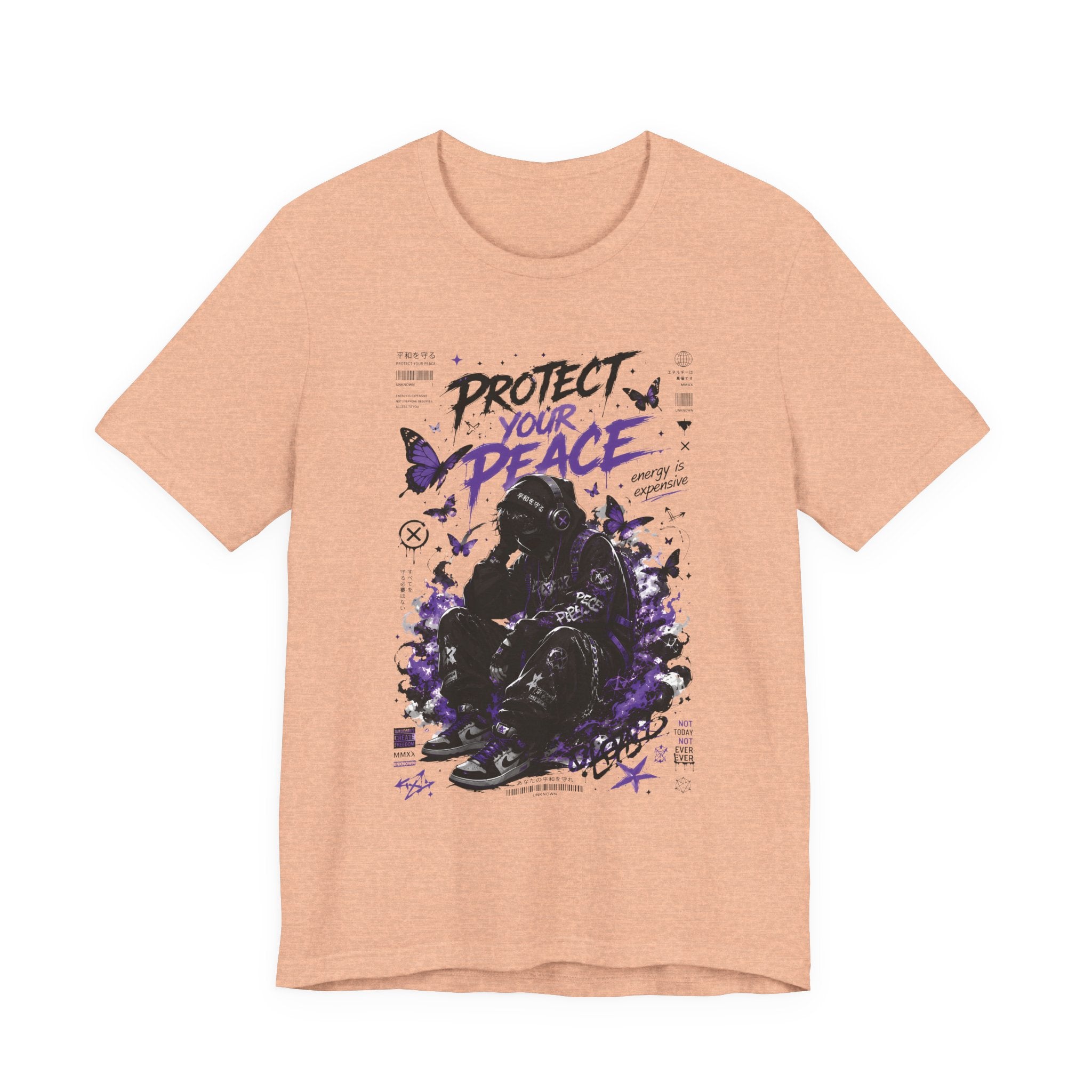 Protect Your Peace T-Shirt — Gothic Butterfly Graphic Tee