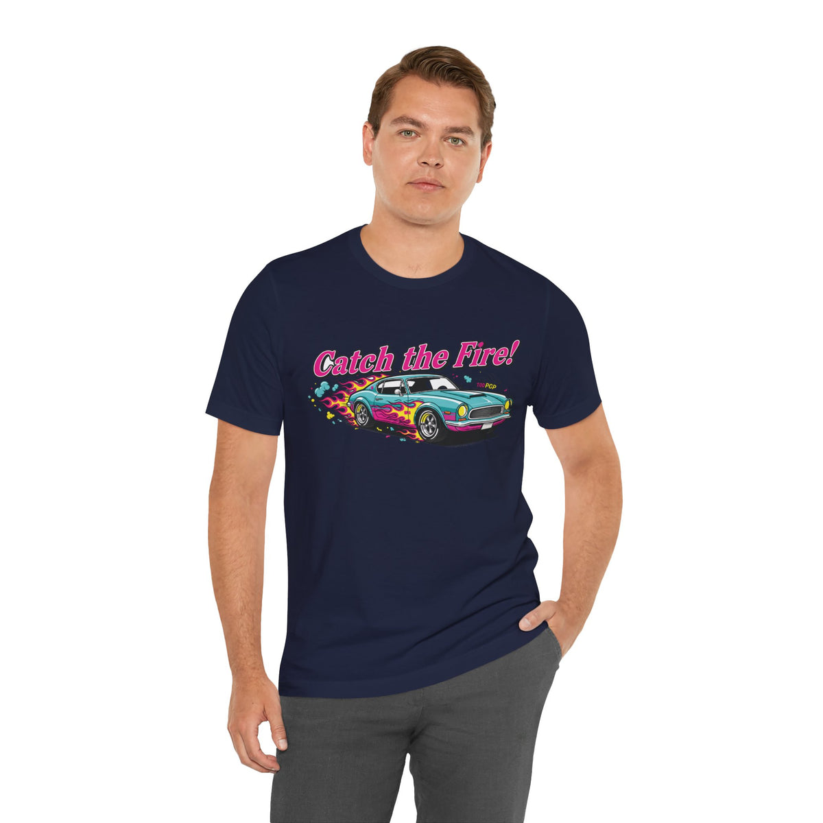 Catch the Fire Vintage Muscle Car Graphic T Shirt