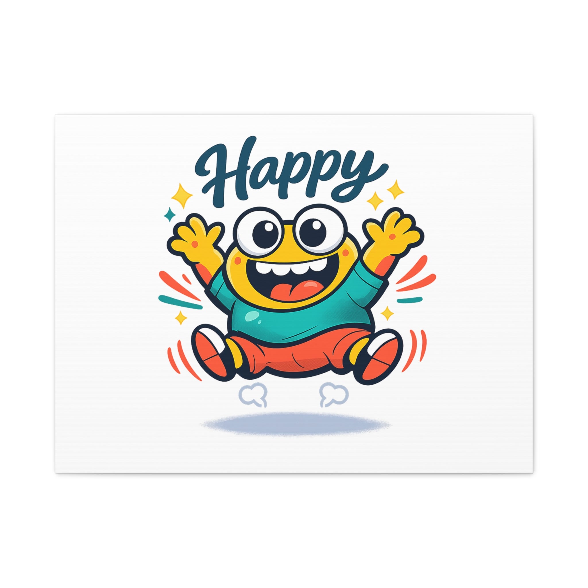 Happy Blob Cartoon Canvas | Bold Cartoon, Thick Outline, Kawaii Minimal