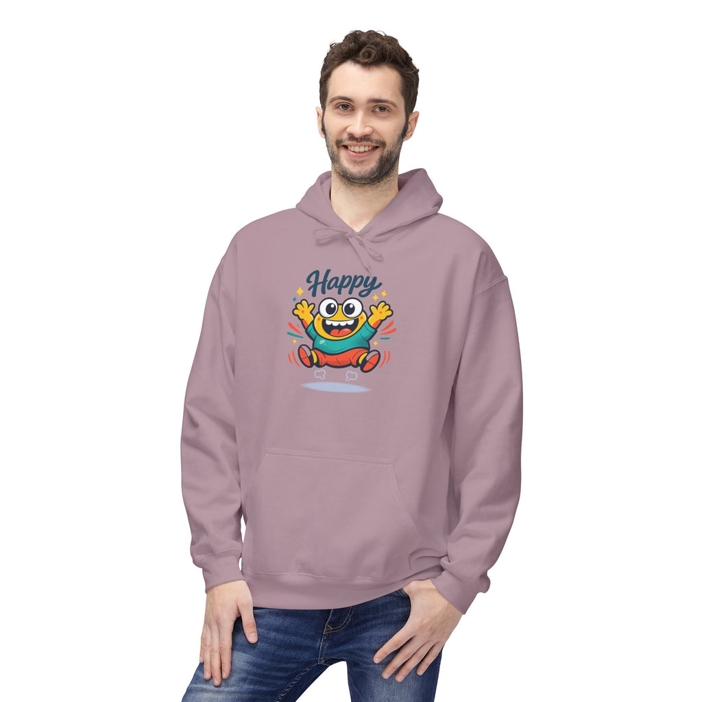 Happy Blob Graphic Hoodie – Cute Cartoon 'Happy' Pullover