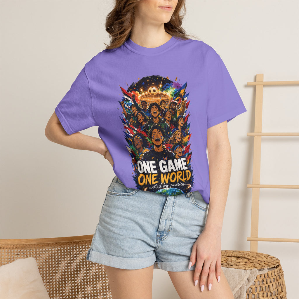 One Game One World Soccer T Shirt International Football Graphic Tee
