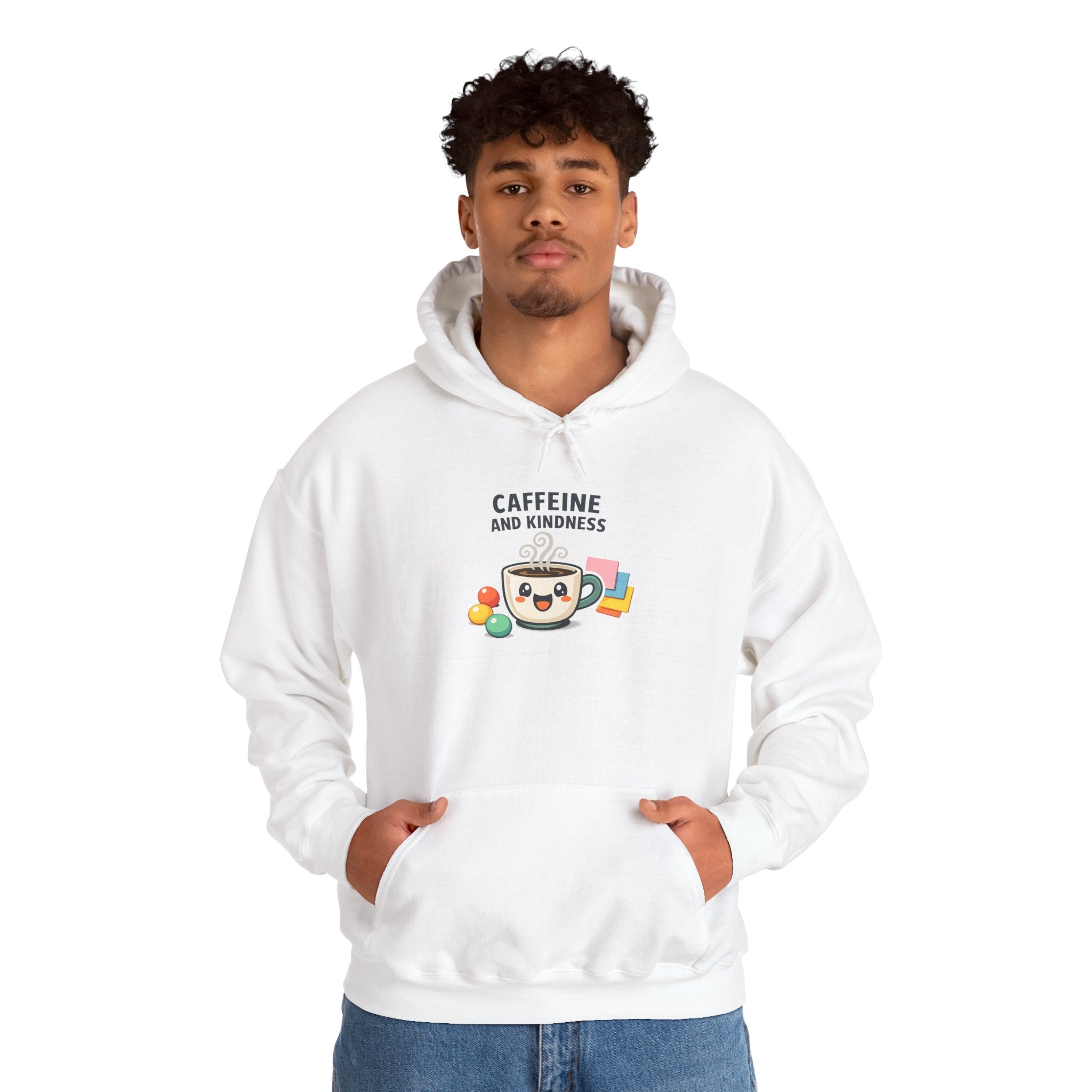 Caffeine and Kindness Hoodie - Cozy Coffee-Themed Sweatshirt