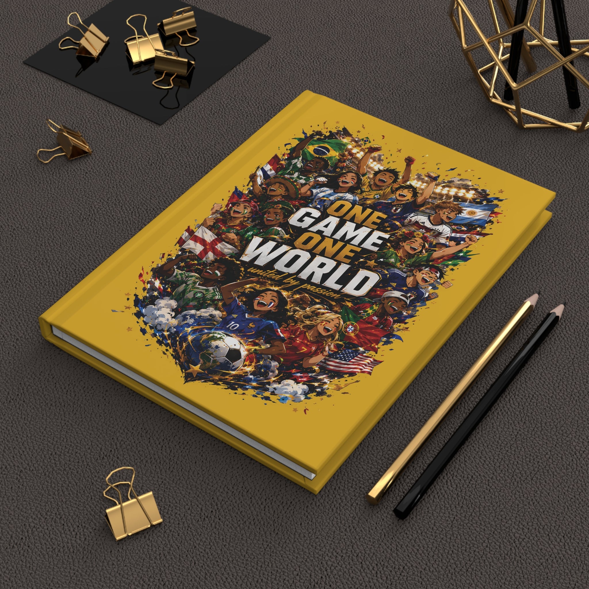 One Game One World Soccer Hardcover Journal – World Cup Fan Notebook