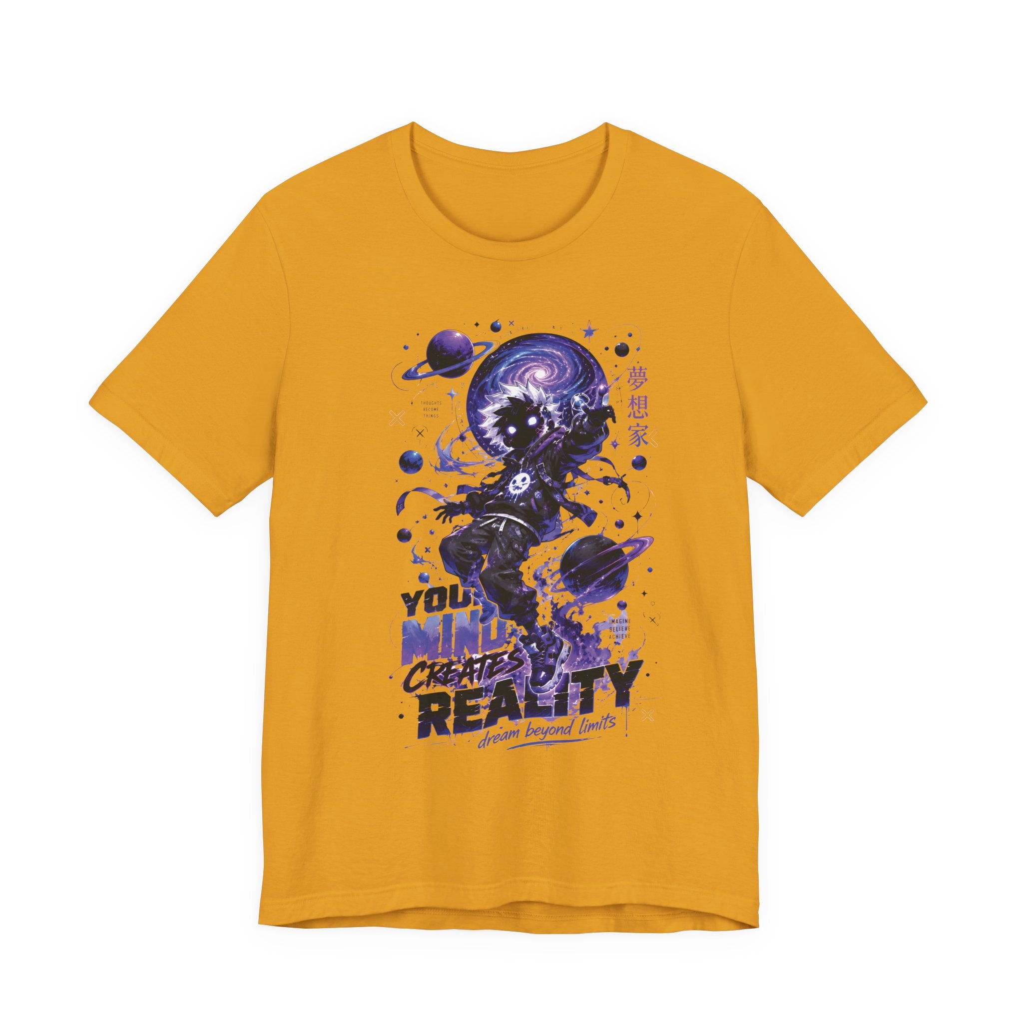 Astronaut Galaxy Tee — "Your Mind Creates Reality" Space Graphic T-Shirt