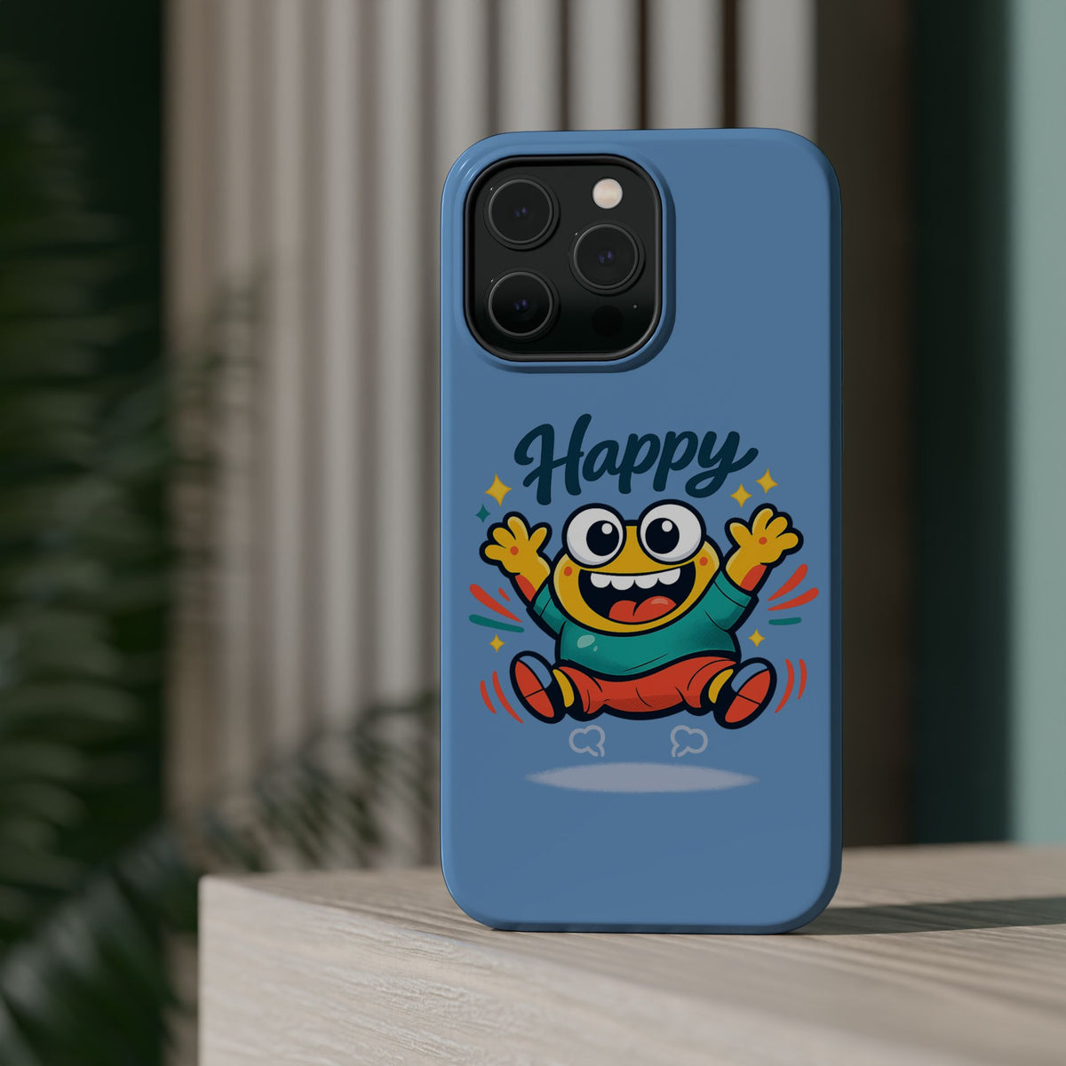 Happy Monster Magnetic Protective Phone Case Blue