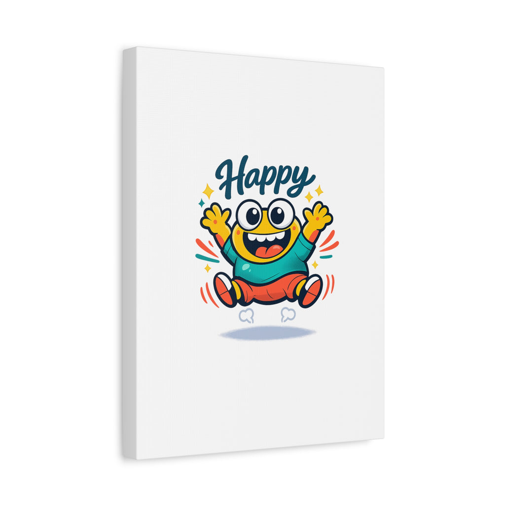Happy Blob Cartoon Canvas | Bold Cartoon, Thick Outline, Kawaii Minimal