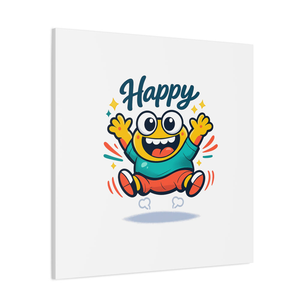 Happy Blob Cartoon Canvas | Bold Cartoon, Thick Outline, Kawaii Minimal