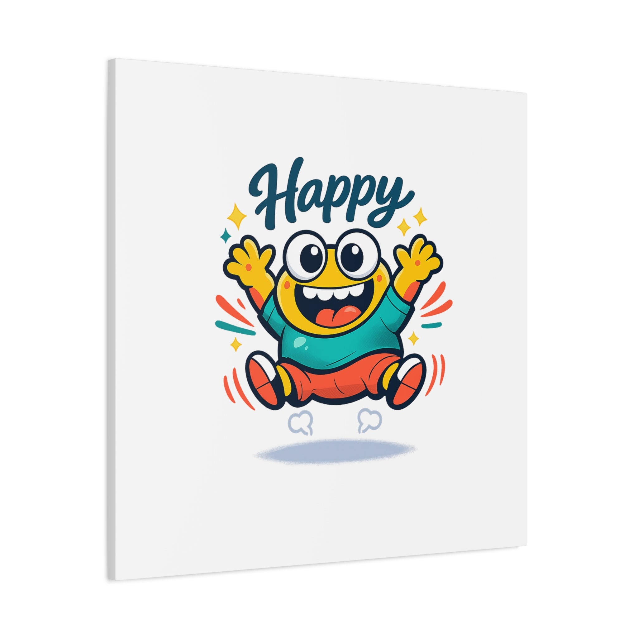 Happy Blob Cartoon Canvas | Bold Cartoon, Thick Outline, Kawaii Minimal