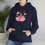 Cute Pink Heart Girl Hoodie — Cozy Graphic Sweatshirt