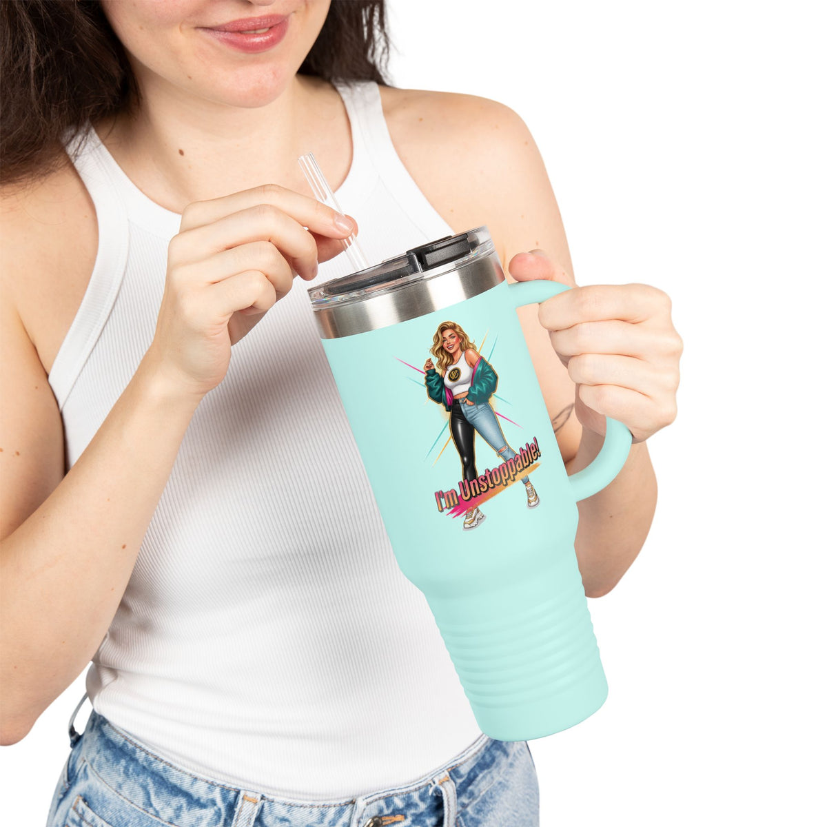 I'm Unstoppable Retro 40oz Insulated Travel Mug