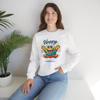 Happy Blob Cartoon Crewneck Sweatshirt | kawaii minimal, thick outline