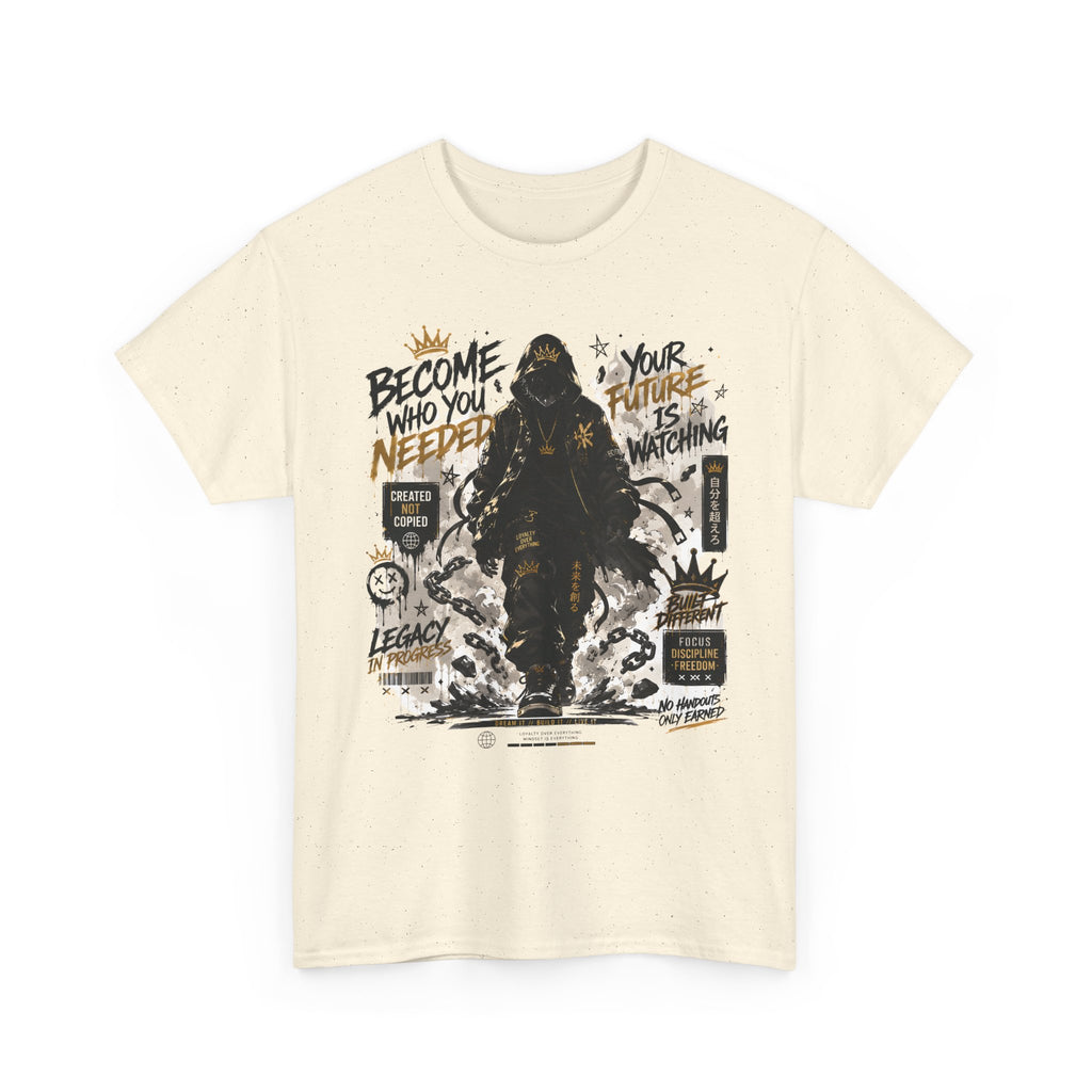 Motivational Soldier Graphic Tee – "Become Who You Need" Inspirational Military Design