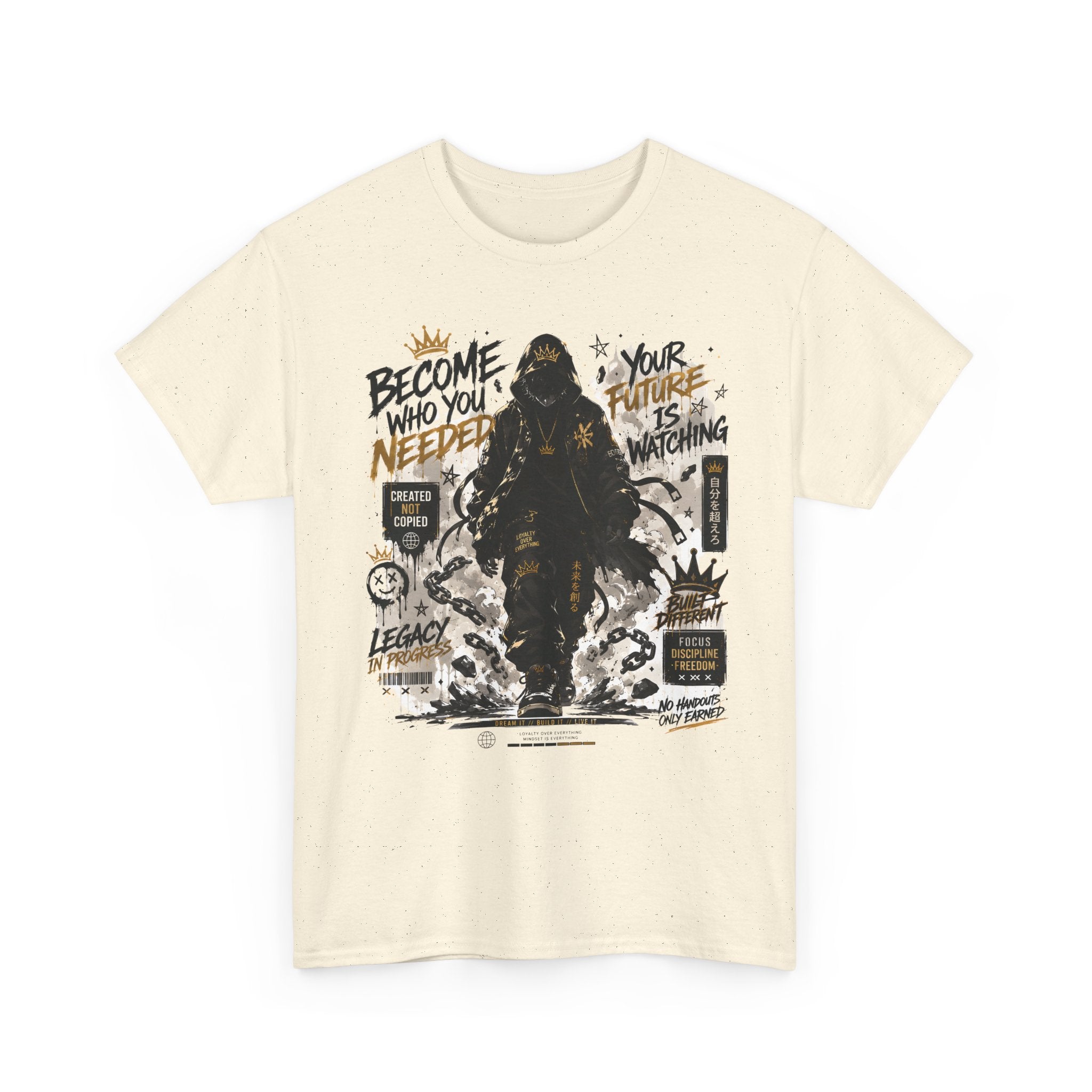Motivational Soldier Graphic Tee – "Become Who You Need" Inspirational Military Design
