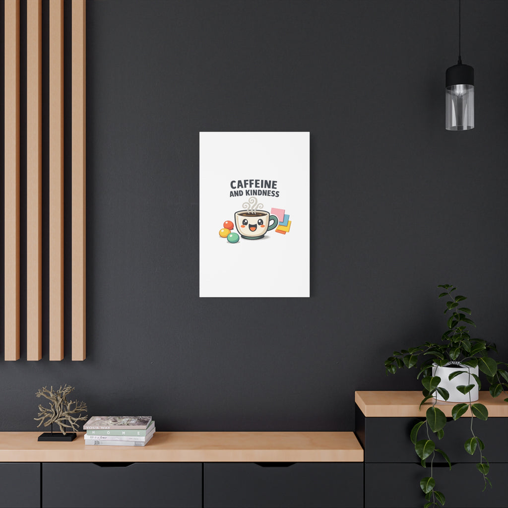 Caffeine and Kindness Canvas | Office Humor, Coffee Fuel Wall Art