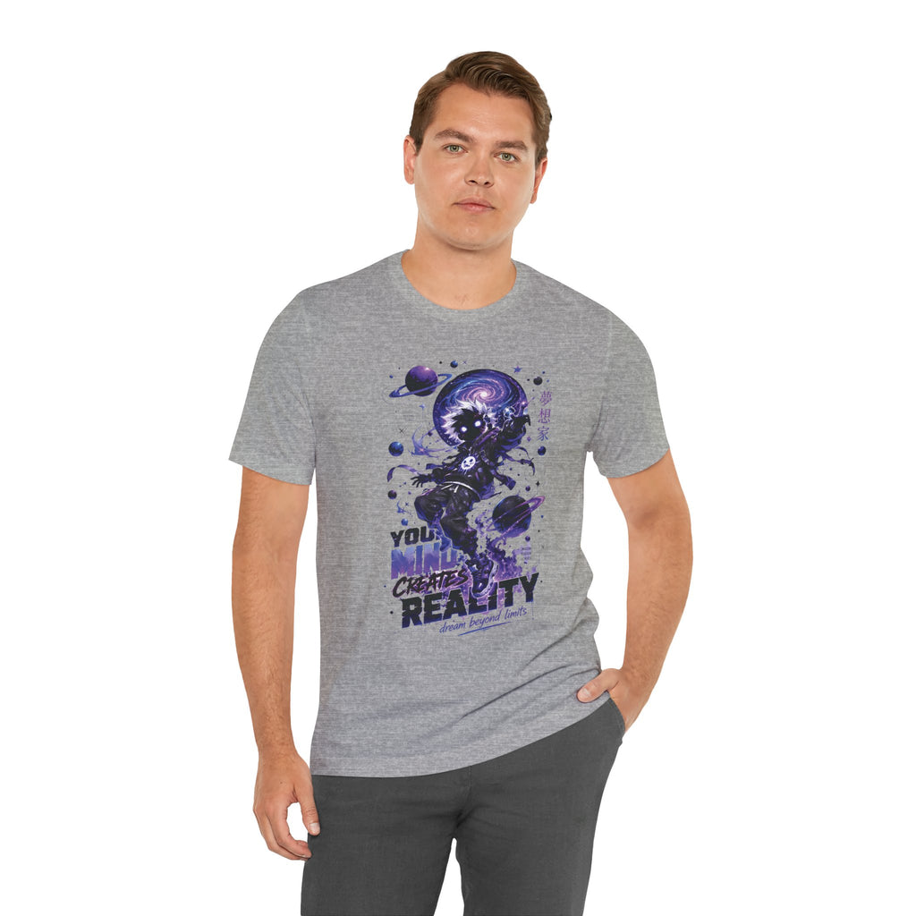 Astronaut Galaxy Tee — "Your Mind Creates Reality" Space Graphic T-Shirt