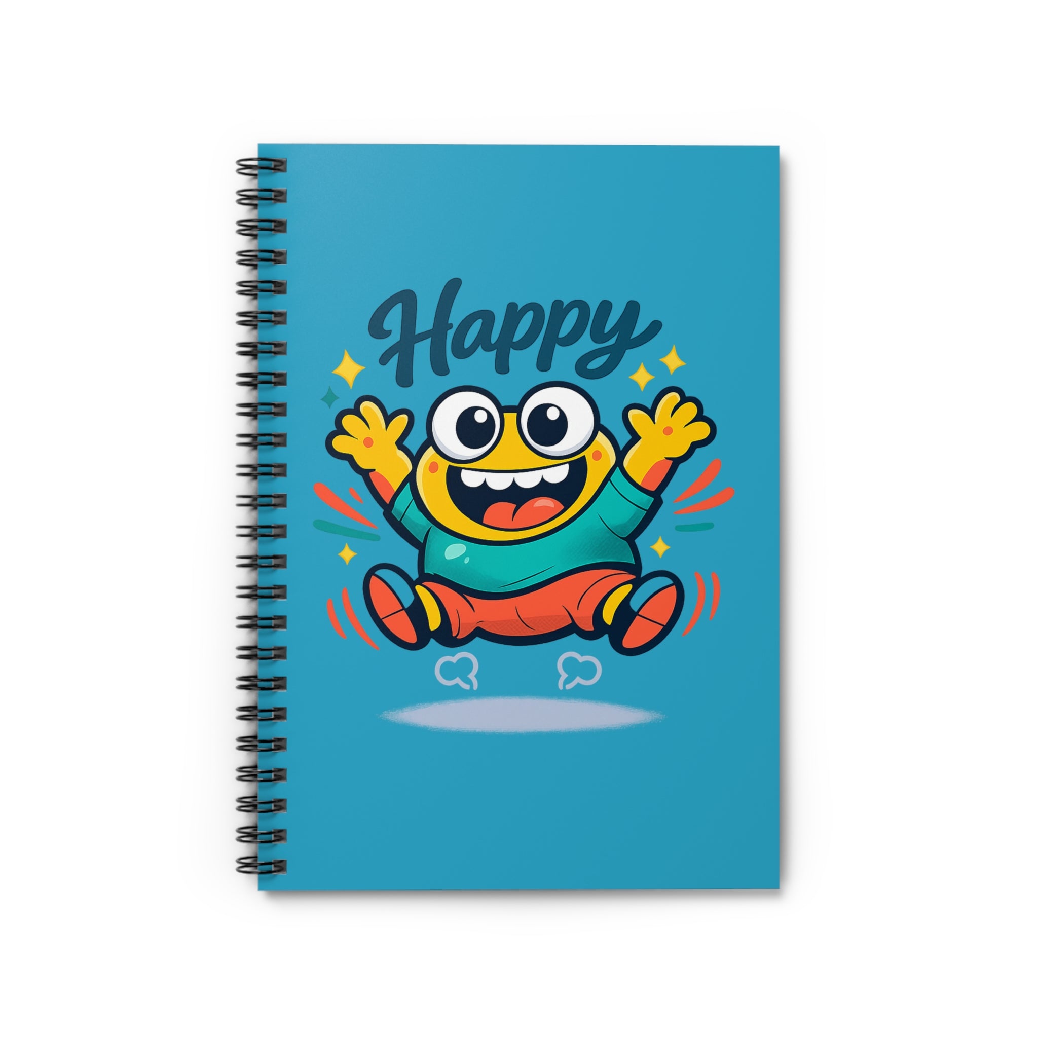 Happy Cartoon Monster Spiral Notebook — Ruled Journal for Kids & Teens