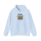 Happy Blob Cartoon Hoodie | kawaii minimal, thick outline mood face