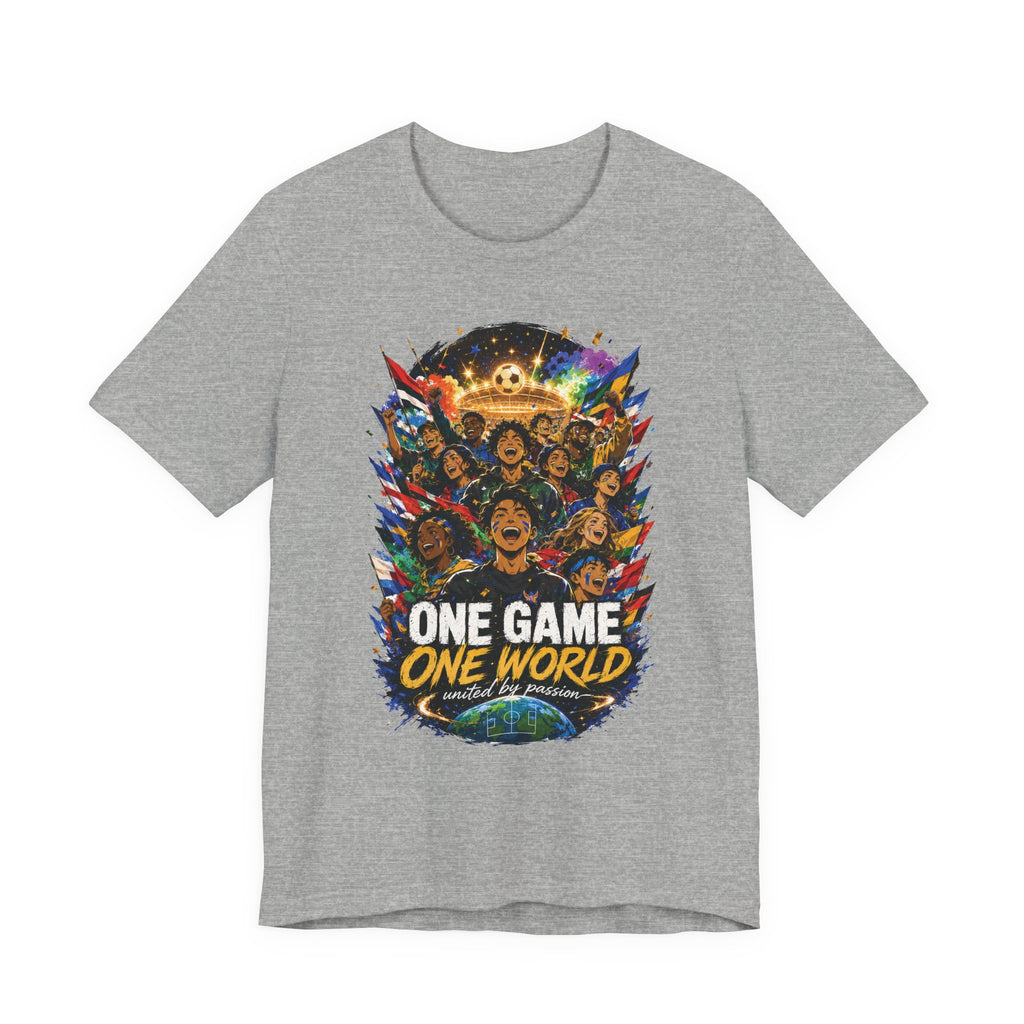 Soccer Graphic Tee - "One Game One World" Graphic T-Shirt