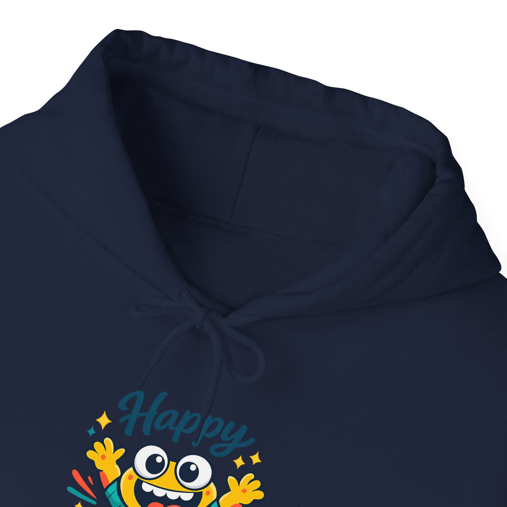 Happy Blob Cartoon Hoodie – Minimal Smiley Graphic Pullover