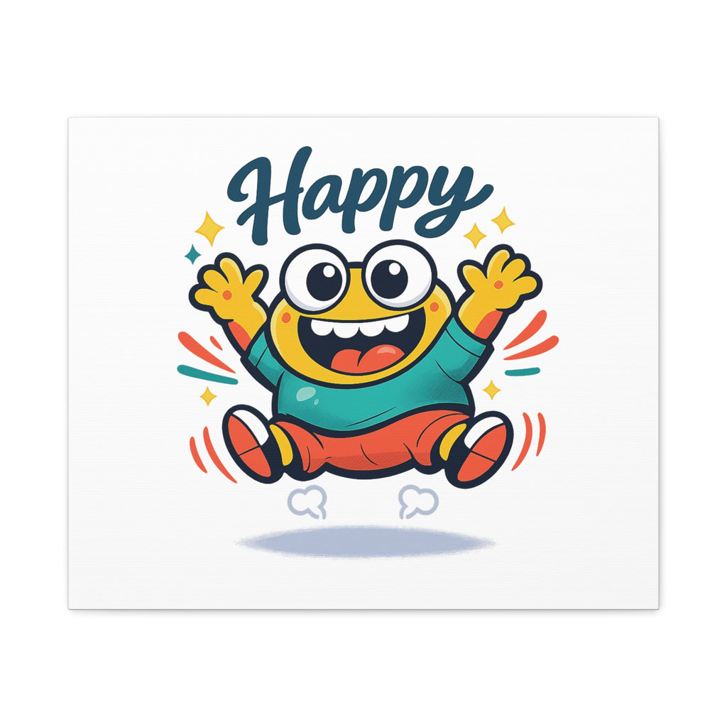 Happy Blob Cartoon Canvas | Bold Cartoon, Thick Outline, Kawaii Minimal