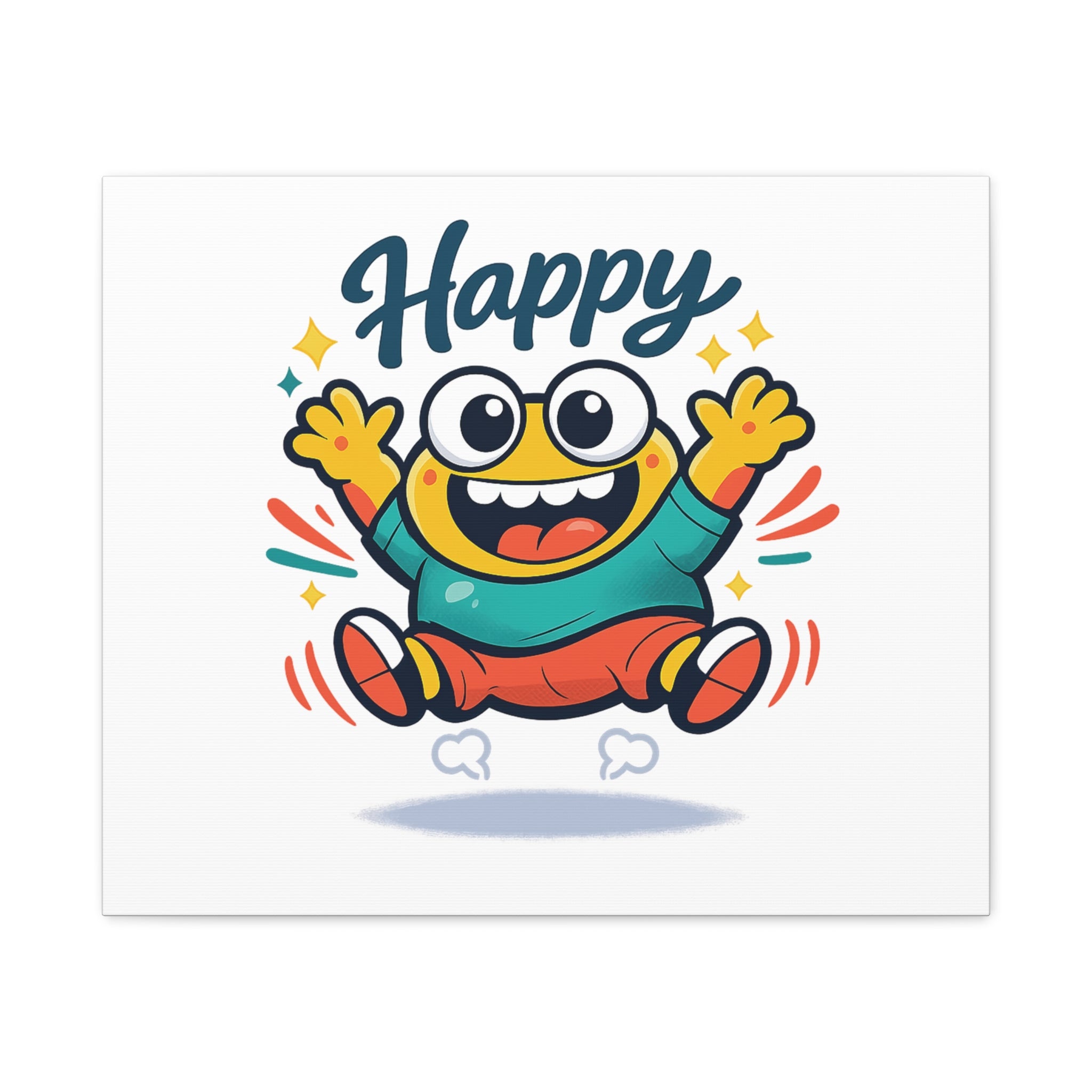 Happy Blob Cartoon Canvas | Bold Cartoon, Thick Outline, Kawaii Minimal