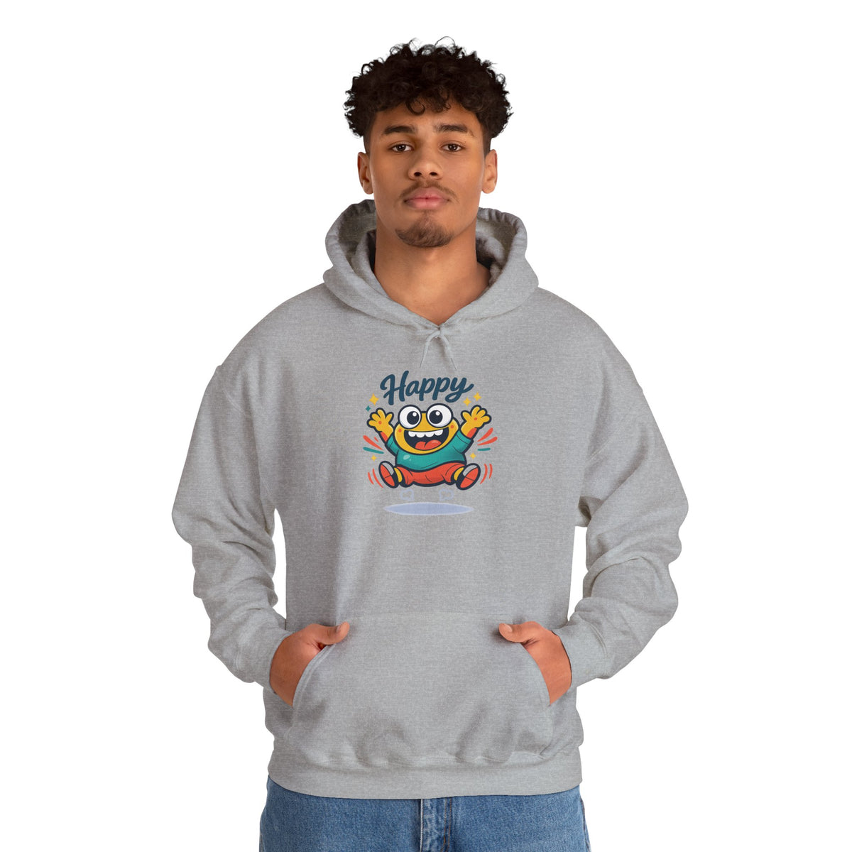 Happy Blob Cartoon Hoodie Kawaii Mood Graphic