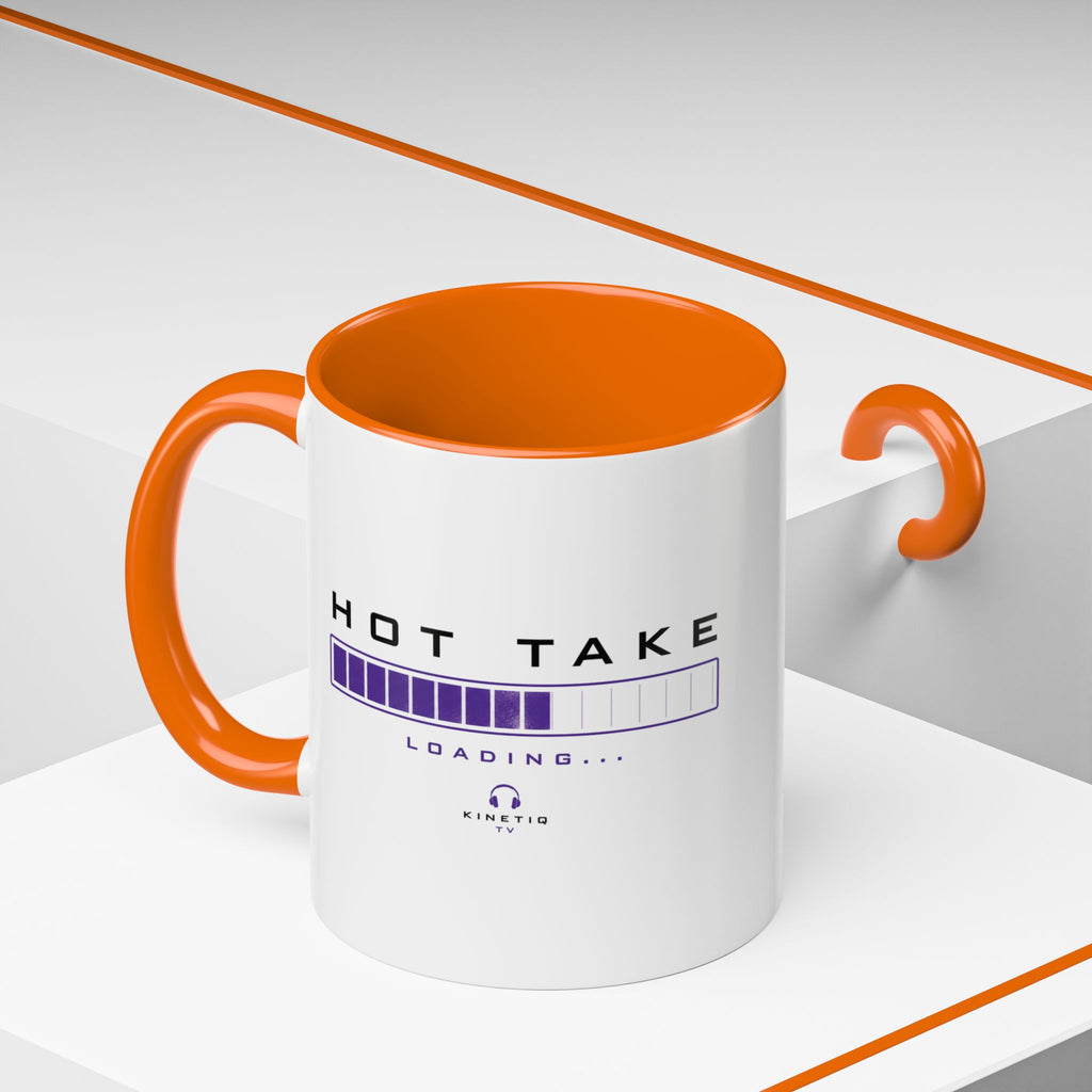 Accent Coffee Mug — "Hot Take Loading" Progress Bar Coffee Mug