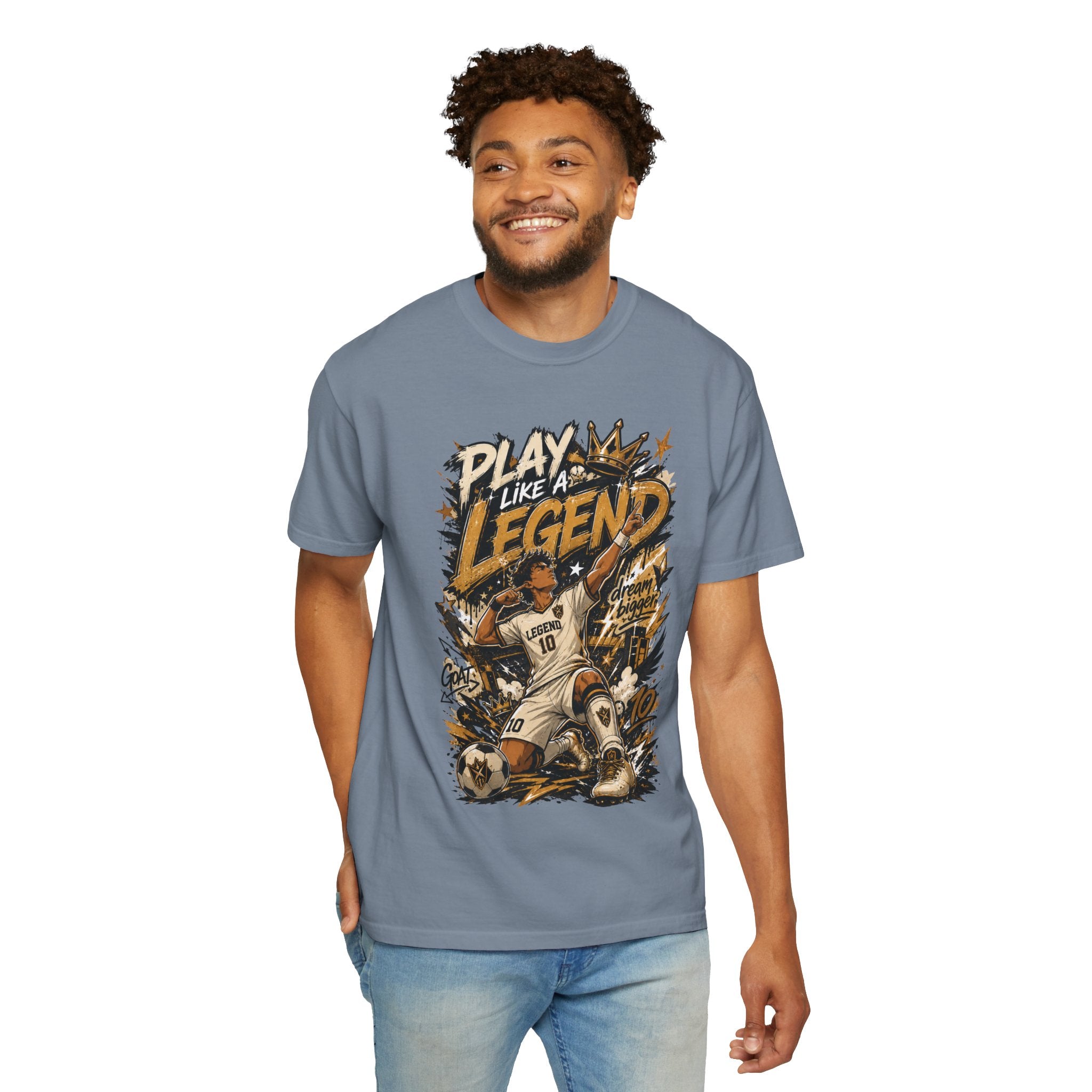 Play Like a Legend Soccer T-Shirt — Vintage Goal Celebration Graphic Tee