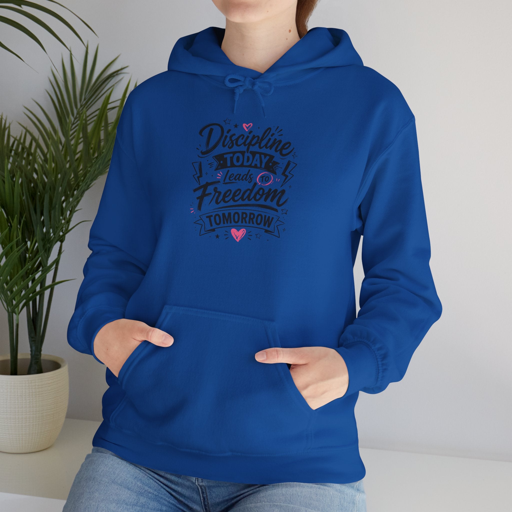 Hoodie — "Discipline Today Leads to Freedom Tomorrow" Motivational Pullover
