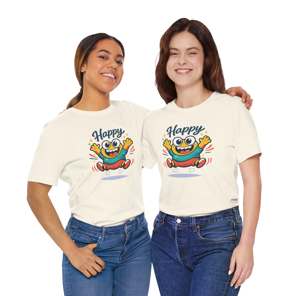 Happy Mood Blob Tee | kawaii minimal, thick outline emoji cartoon