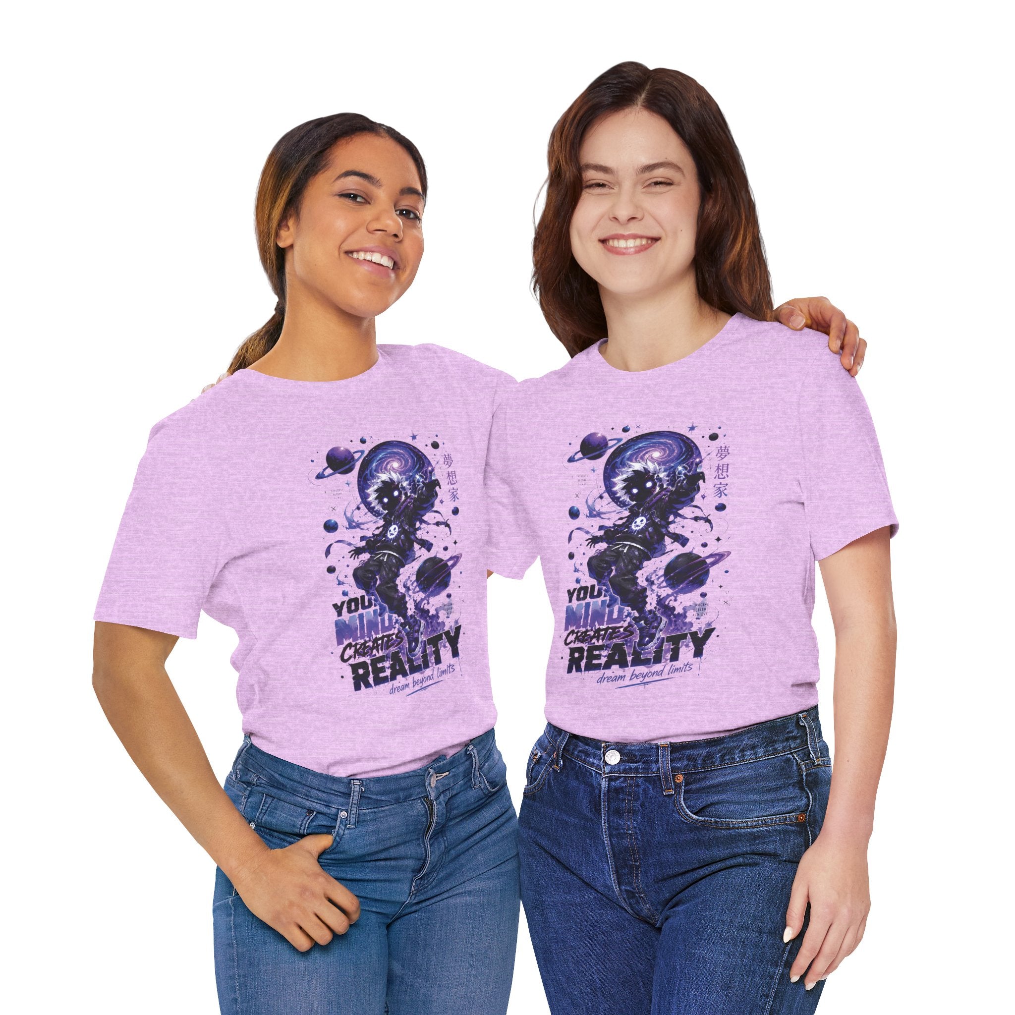 Astronaut Galaxy Tee — "Your Mind Creates Reality" Space Graphic T-Shirt