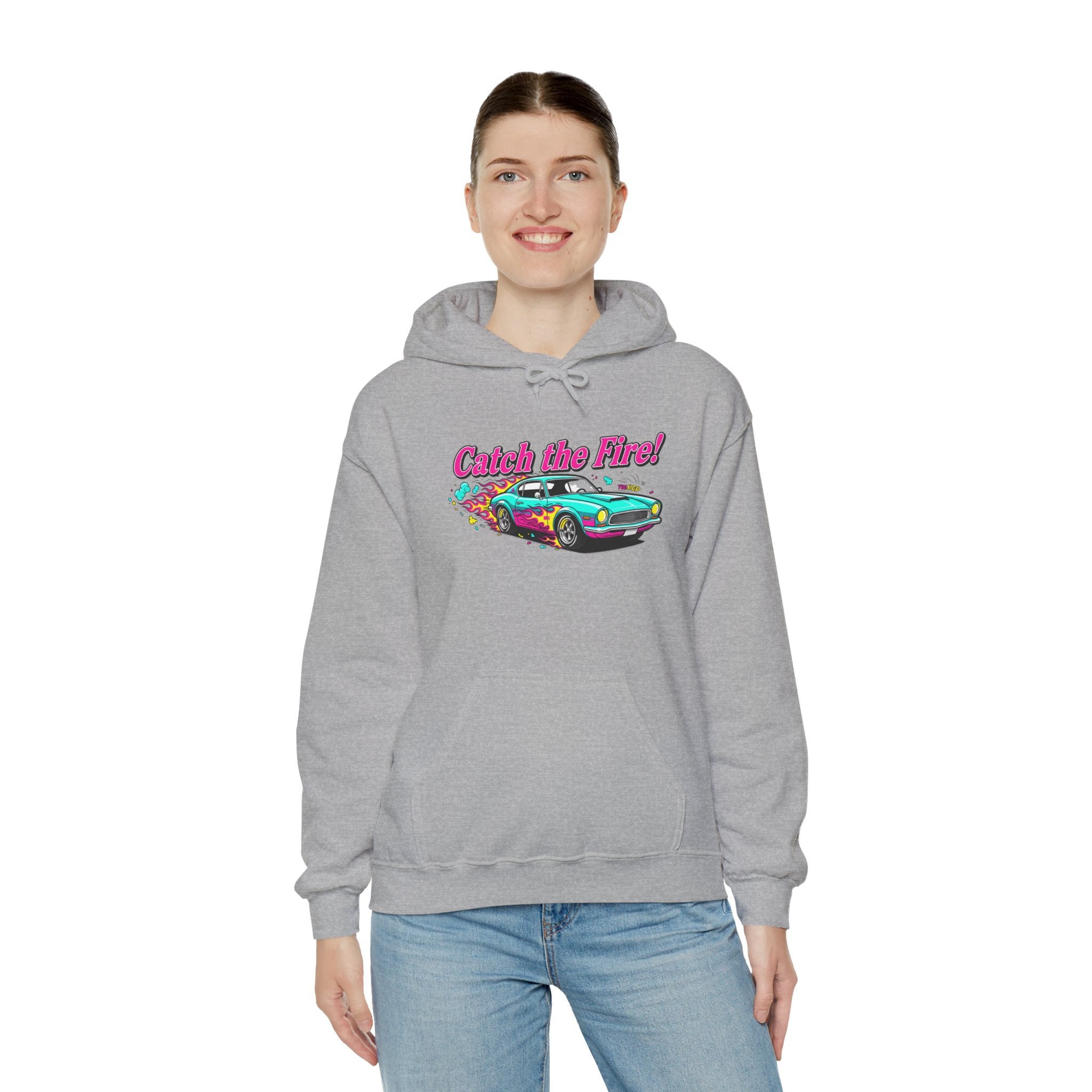 Retro Cartoon Dragster Hoodie – Vintage Racing Flame Graphic Pullover