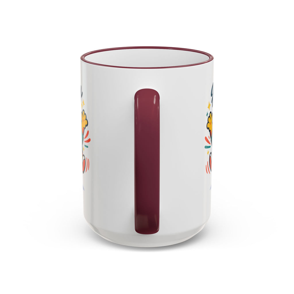 Happy Monster Accent Mug - Cute Cartoon Coffee Cup (11oz/15oz)