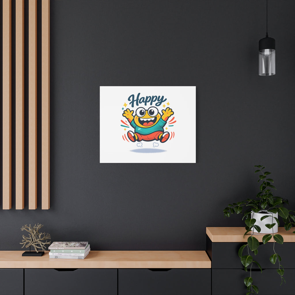 Happy Blob Cartoon Canvas | Bold Cartoon, Thick Outline, Kawaii Minimal