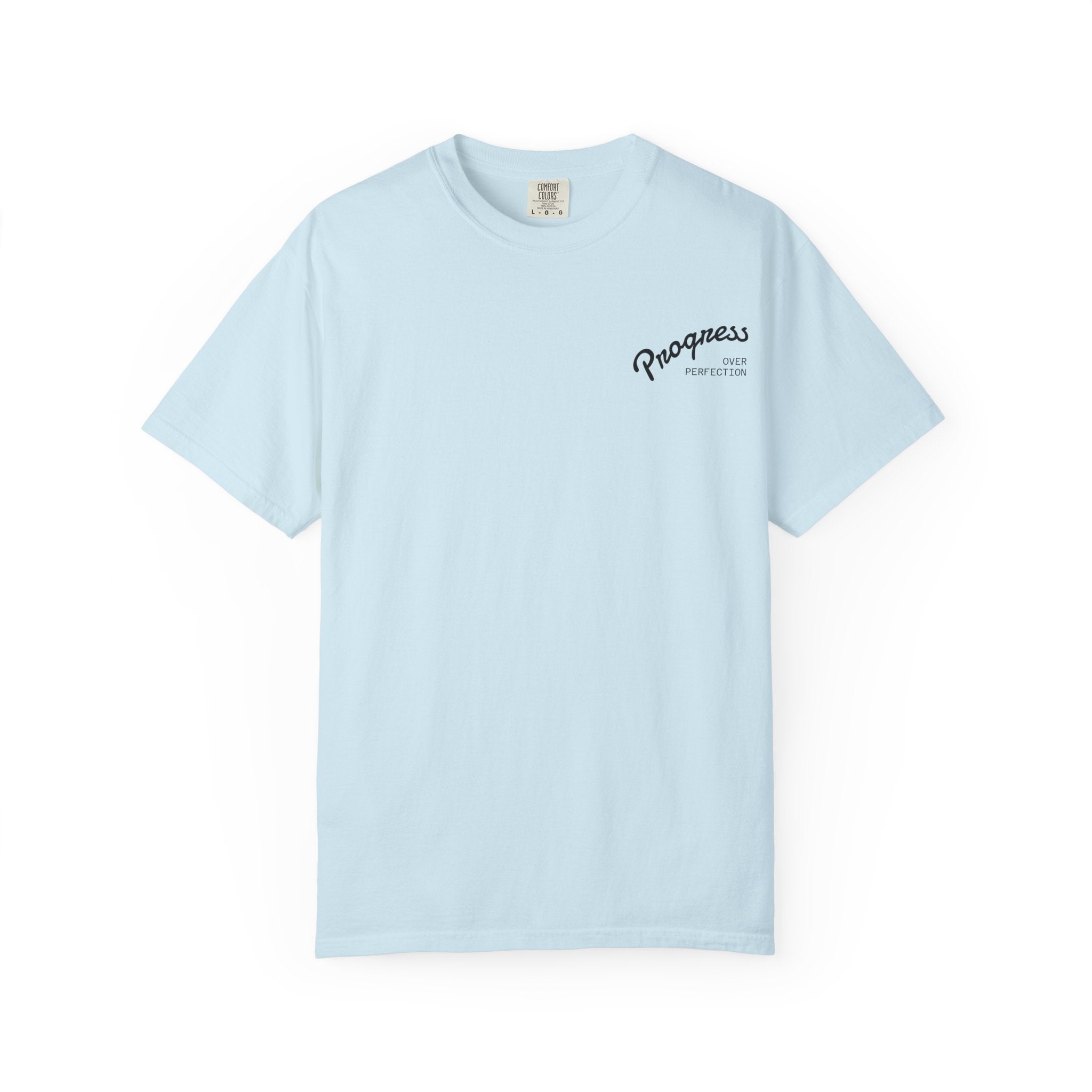 Progress Script Pocket Tee — Garment-Dyed White T-Shirt