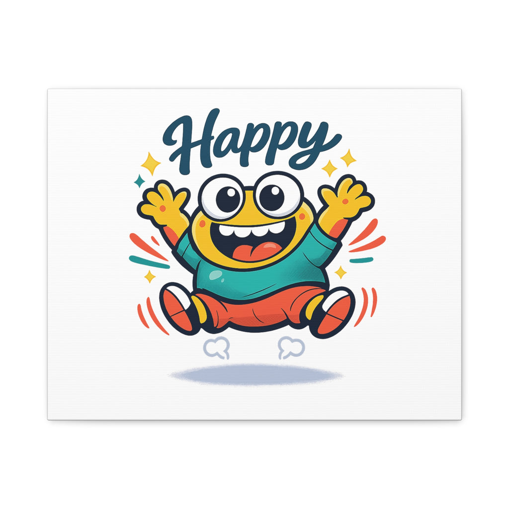 Happy Blob Cartoon Canvas | Bold Cartoon, Thick Outline, Kawaii Minimal