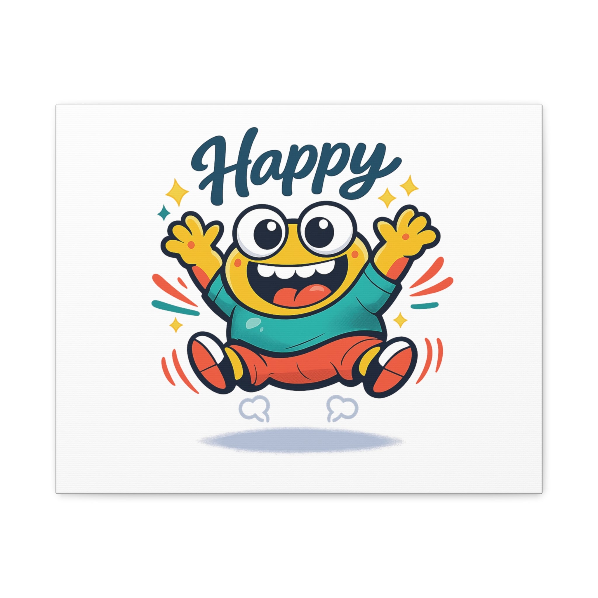 Happy Blob Cartoon Canvas | Bold Cartoon, Thick Outline, Kawaii Minimal
