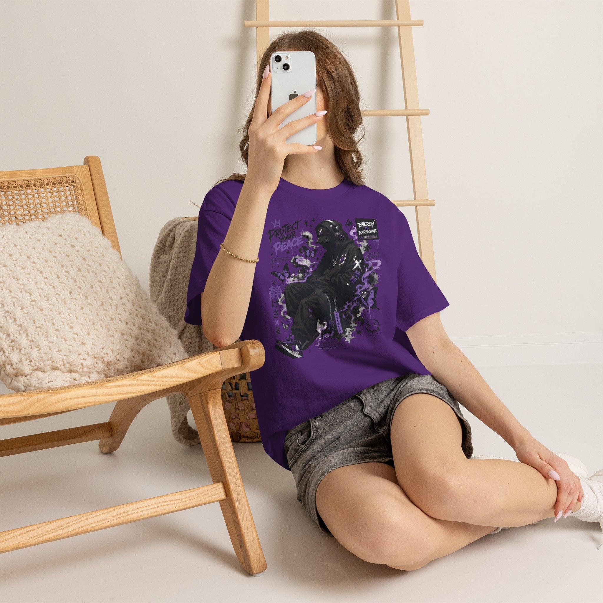 Peacekeeper Anime Graphic Tee — Purple Aesthetic Streetwear