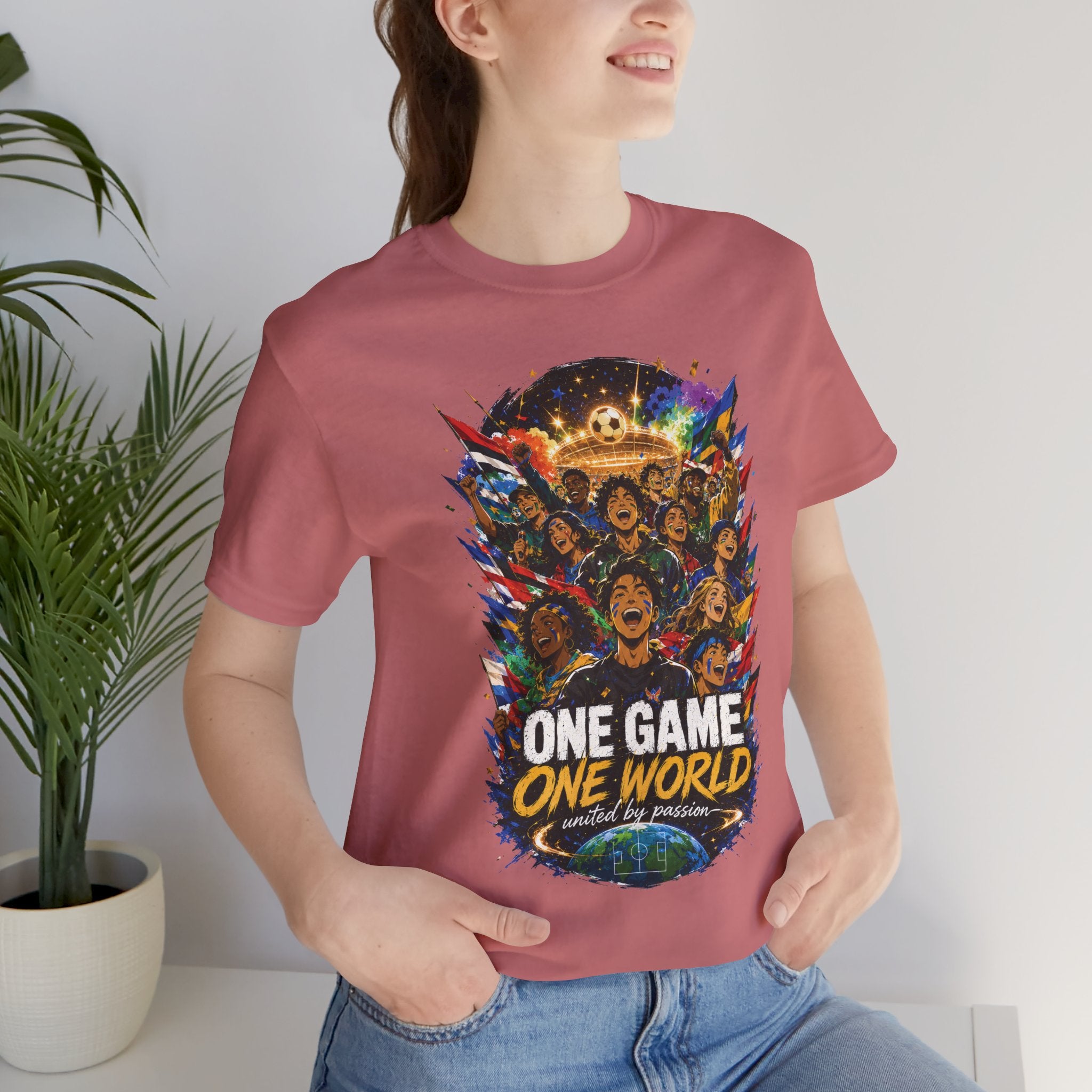 Soccer Graphic Tee - "One Game One World" Graphic T-Shirt
