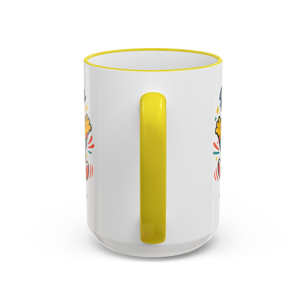 Happy Monster Accent Mug - Cute Cartoon Coffee Cup (11oz/15oz)