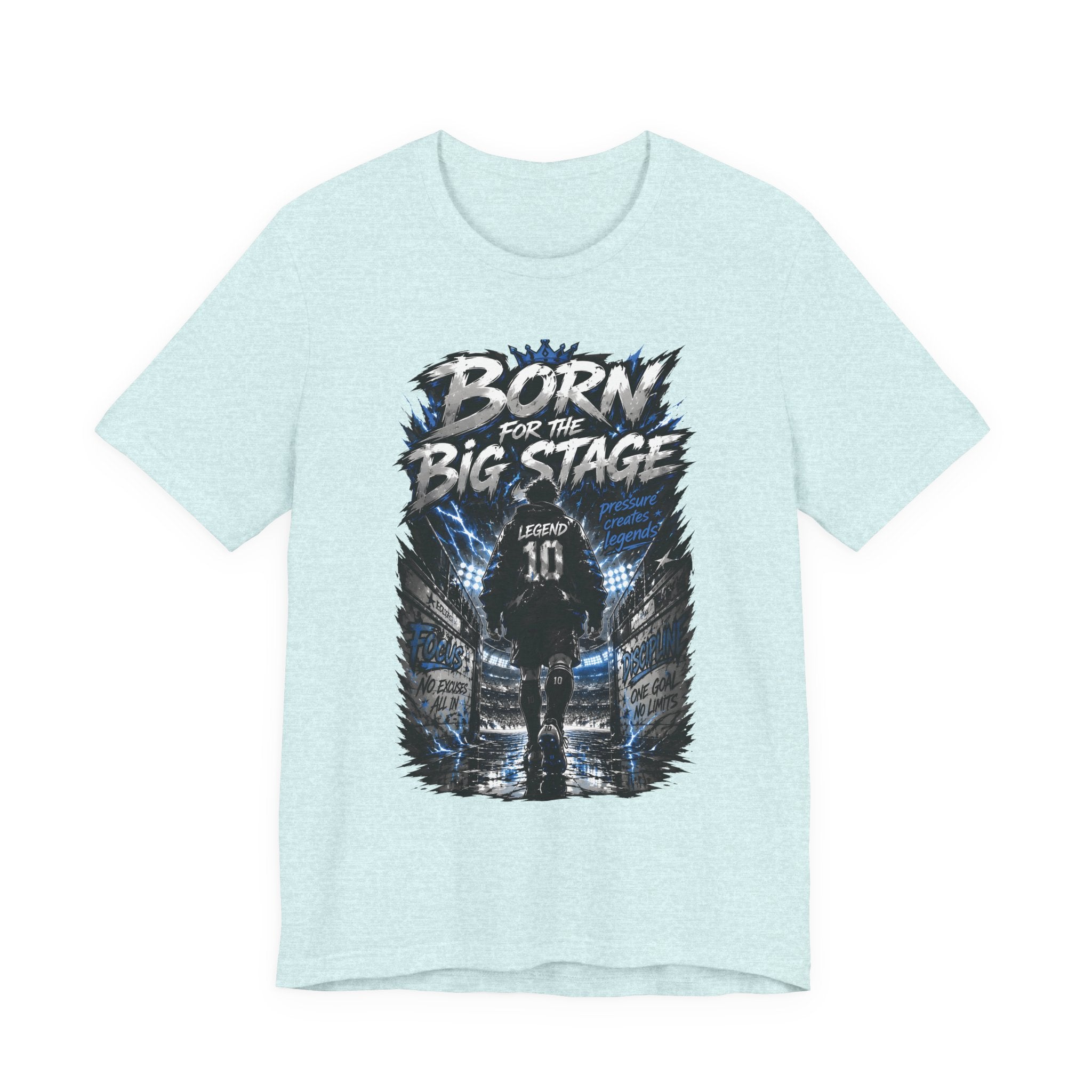 Soccer Player T‑Shirt — "Born for the Big Stage" Football Match Tee