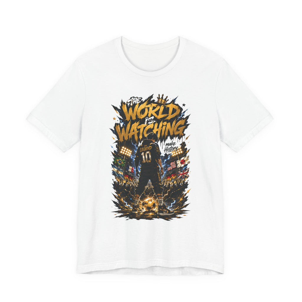 World Is Watching T-Shirt — Soccer Fan Graphic Tee ("The World Is Watching")