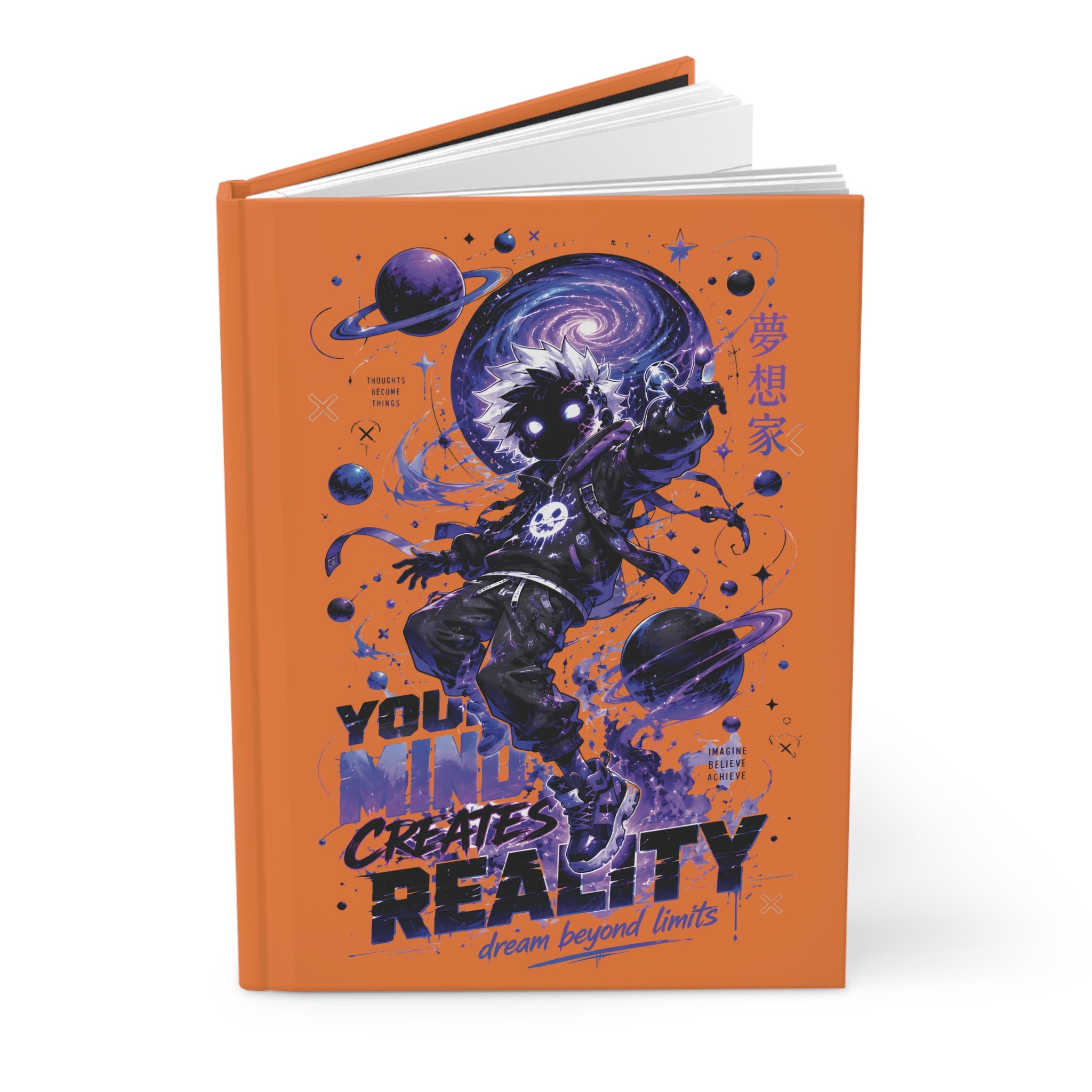 Dream Beyond Limits Hardcover Journal — "Your Mind Creates Reality" Space Astronaut Notebook