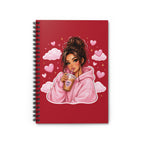 Notebook — Cozy Girl Drinking Boba Illustration (Ruled Spiral)